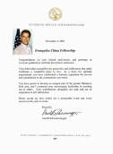 Letter from California Governor Arold Schwarzeneger