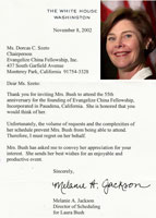 Letter from Mrs. Laura Bush