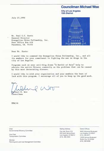 Letter from Mr. Woo